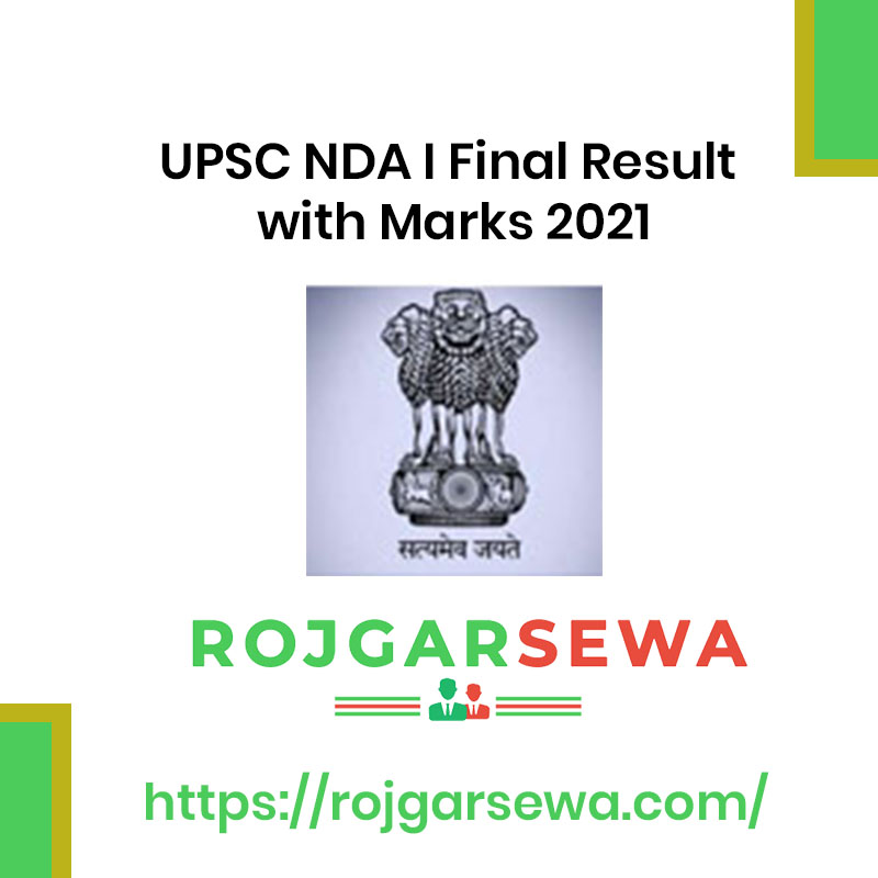 UPSC NDA I Final Result with Marks 2021