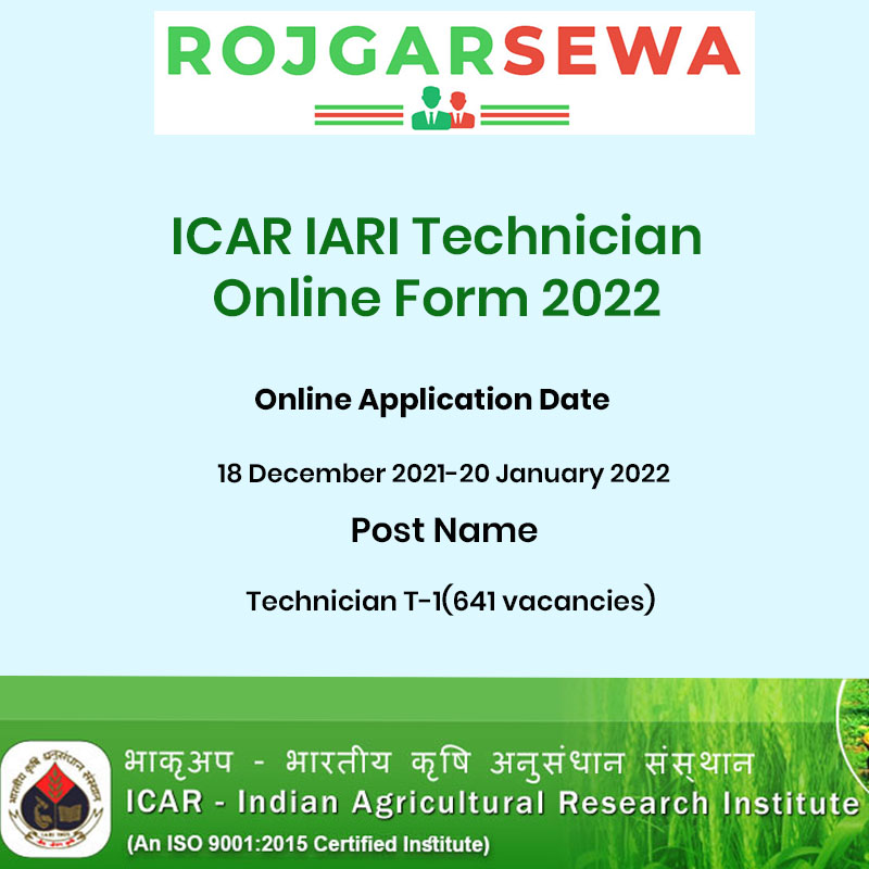 ICAR IARI Technician Online Form 2022